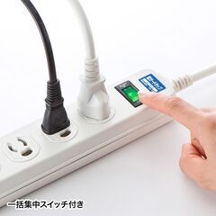 サンワサプライ 電源タップ 雷ガード 抜け止め式 一括集中スイッチ付きの画像