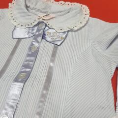 Shirley Temple 110㌢ストライプブラウス『USED』の画像