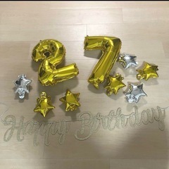 バルーン　ガーランド　誕生日　飾り　金銀