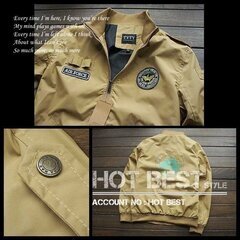 【新品】★Air Force★薄手フライトジャケット★ナイロンMA1タイプ★ブルゾン★L、XL、2XL、4XL★茶の画像