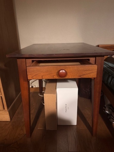 ダークブラウン 無垢木製 文机