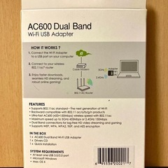 WAVELINK AC600 デュアルバンドWi-Fi USBアダプタ USBレシーバー USB子機の画像