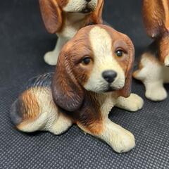 値下　ビーグル犬の置物 3体セットの画像