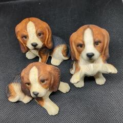 値下　ビーグル犬の置物 3体セットの画像