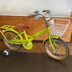 【美品】補助輪付き16インチ自転車　子供用　イエロー