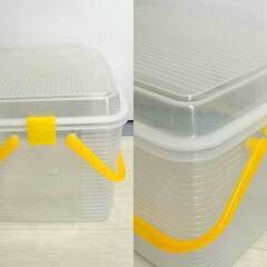 💛軽量ロック付き収納ケース透明Lサイズ★おまけ付A４ファイルBox×2個付きの画像