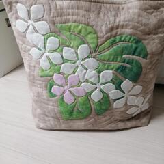 ハンドメイド・パッチワーク手提げたっぷり入る大きめサイズ