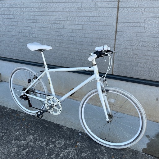【受け渡し者決定】クロスバイク ホワイト  シマノ製6段変速ギヤ