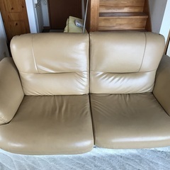 ソファー　2人掛け　カフェオレ色
