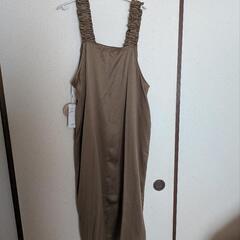(新品)しまむら×yumi フリルキャミワンピース120[中薄橙・L]の画像