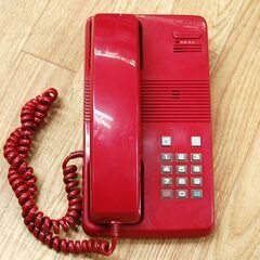 ジャンク扱い 昭和レトロ 電話機 レッド NTT 800P形新親子電話装置 PC-1PDTEL「タテ」 日本電信電話株式会社 赤 札幌市 清田区 平岡の画像