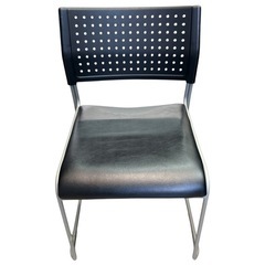 NO.2340【在庫12脚】アイリスチトセ スタッキングチェア ASL-110-PV-黒 ブラック 会議用 オフィス 中古の画像