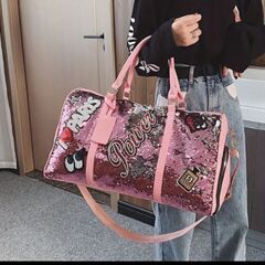 新品★キラキラボストンバッグ★ピンクの画像