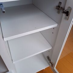 未使用訳あり 幅90 奥行40 高さ80 レンジ台 レンジラック 大型レンジ対応 ホワイト コンセント付き レンジボード スライド棚 キッチン収納の画像