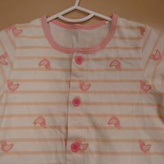 【80cm】子供 ベビー服 ピンク 半袖 半ズボン 女の子 パジャマ 上下 春夏の画像