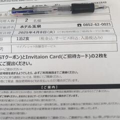 島根県ホテル玉泉1泊2食付宿泊券ペア【4月8日〜1泊】