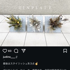 judinoブリキシルバー プレート ドライフラワー 装飾 資材 花材　　の画像
