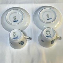 ロイヤルコペンハーゲン ブルーフラワー　デミタスカップ　ソーサー　2客 ペア　箱付の画像