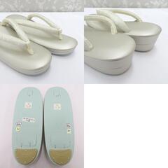 草履 白梅謹製 礼装用 LLサイズ 2枚芯 フォーマル ホワイト×ゴールド・シャンパンゴールド 25.5cm 日本製 牛皮底面 新品 【キモノオフ野々市若松店】の画像