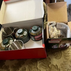 コールマン　キャンプセット　バーナー　ナベの画像