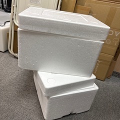 発砲スチロールの箱ふたつ
