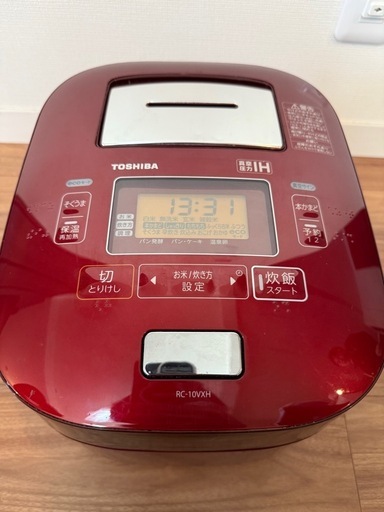 福袋 大丸 TOSHIBA RC-10VXH 説明書付属 赤 炊飯器 炊飯器・餅つき機