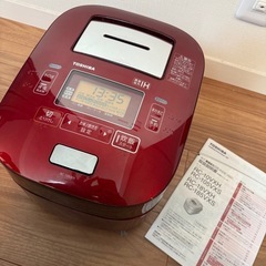 TOSHIBA RC-10VXH 炊飯器 赤 説明書付属 の画像