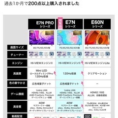 本日限定価格【使用1ヶ月】ハイセンス65E7N テレビスタンド付きの画像