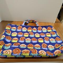 ハンドメイド　カップトイプードル柄レッスンバックの画像