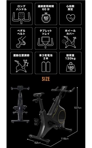 スピンバイク、エアロバイク、フィットネスバイク、アルインコ、BK1621