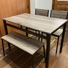 ダイニングセット 椅子2と2人がけベンチ