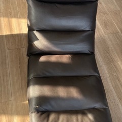 LOWYA合皮座椅子ダークブラウン