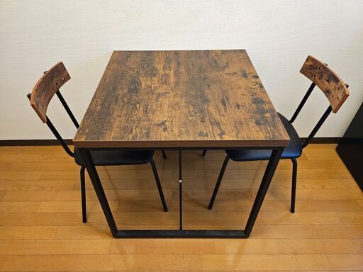 ニトリ ダイニングテーブル＆チェア3点セット（インダストリアル風／引き取り希望）