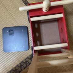 木製消防車　手押し車の画像