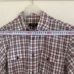 【極美品】BURBERRY BLACK LABEL バーバリ ーブラックレーベル メンズ 半袖シャツ ネルシャツ チェック柄 サイズ2 の画像