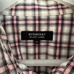 【極美品】BURBERRY BLACK LABEL バーバリ ーブラックレーベル メンズ 半袖シャツ ネルシャツ チェック柄 サイズ2 の画像