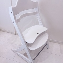 木製　ハイチェア　白　大和屋の画像