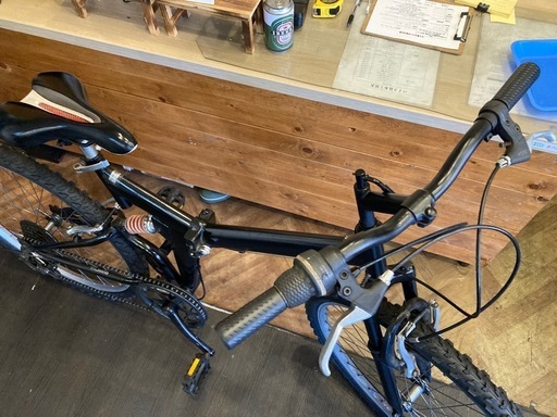 【SALE！4月中防犯登録無料！前後タイヤ・チューブ新品！】フルサスペンション付き　6段変速　折りたたみ26インチMTB ブラック