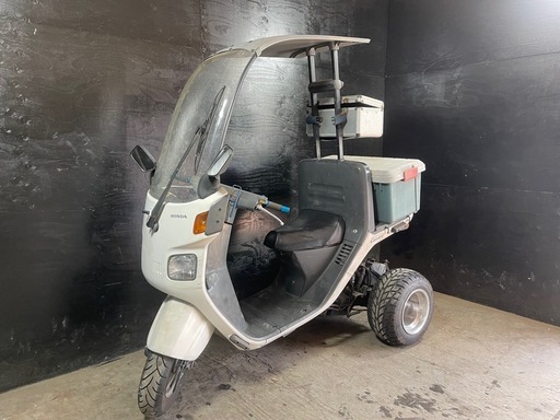 ★支払総額5.5万円★定休日なし！いつでも現車確認可能です！ ホンダ ジャイロ 白 TA02 ワイパーウォッシャーOK！ 社外チャンバー！ 社外ホイール！ ワイドスペンサー！ けつ上げキット！ タコメーター！