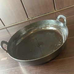 【中古】39cm 大型揚げ鍋　鉄製フライパン