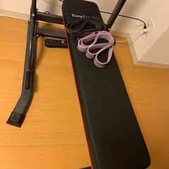 懸垂マシン＋フラッドベンチ＋トレーニングチューブの画像