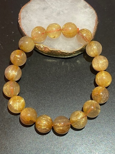 【未使用】ゴールドルチルクォーツブレスレット