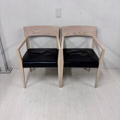  22965  肘置きあり　ダイニングチェア 2脚    ◆大阪市内・東大阪市他 6,000円以上ご購入で無料配達いたします！◆ ※高槻・枚方方面◆西宮・尼崎方面◆生駒方面　それぞれ条件付き無料配送あり！            