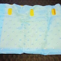新古品　カフェカーテン　水色🔷　棚の目隠し