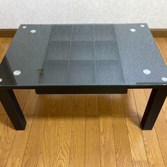【中古】■ガラスコレクションテーブル■ブラック■W750mm×D...