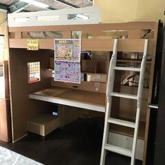 システムベット　140cmデスク、上段ベッド　子供部屋に