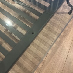 ガラス天板　アイアンテーブルの画像