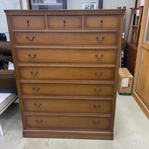 010 【期間限定価格】ブルックス ハイチェスト 7段タンス アンティーク家具調