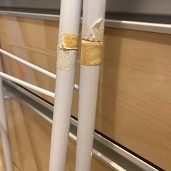 タオル掛け付きランドリーラック ホワイトの画像