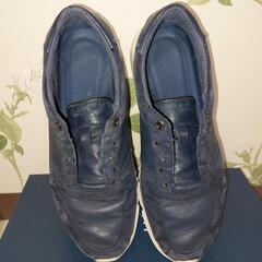 ネイビー レザー スニーカー コールハーン COLE HAANの画像